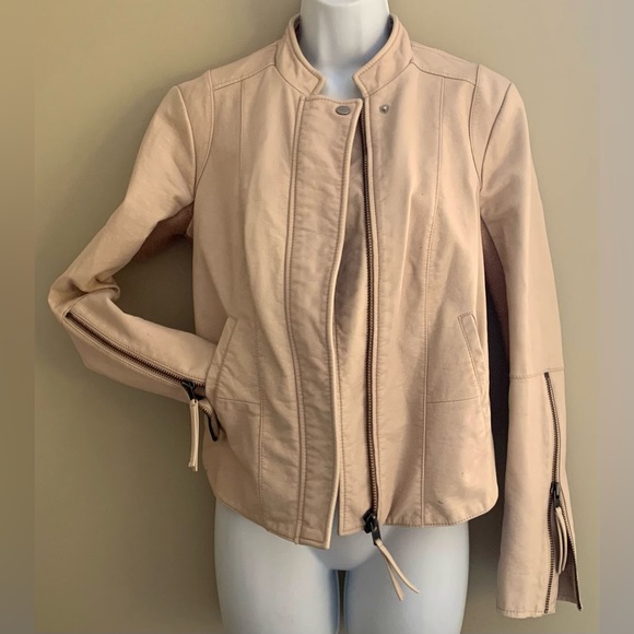 Free People Cool & Clean Vegan Leather Moto Jacket in Rose - Picture 13 of 16